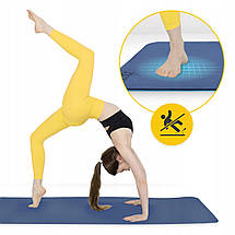 Килимок (мат) спортивний 4FIZJO TPE 180 x 60 x 1 см для йоги та фітнесу 4FJ0389 Blue/Sky Blue Poland, фото 4