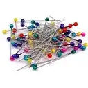 Кравецькі булавки з кулькою 3.5 см 40 шт/пластина КОЛЬОРОВА, фото 2