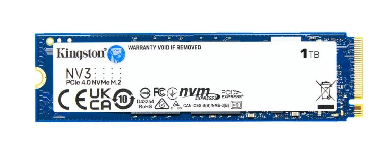 SSD Накопичувач Kingston 1TB M.2 PCIe Gen4 NVMe NV3 (SNV3S/1000G)