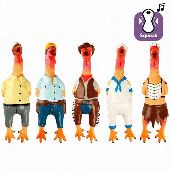 Латексна іграшка з пищалкою для собак Flamingo Chicken Village People ФЛАМІНГО ЧІКЕН ВІЛЕДЖ