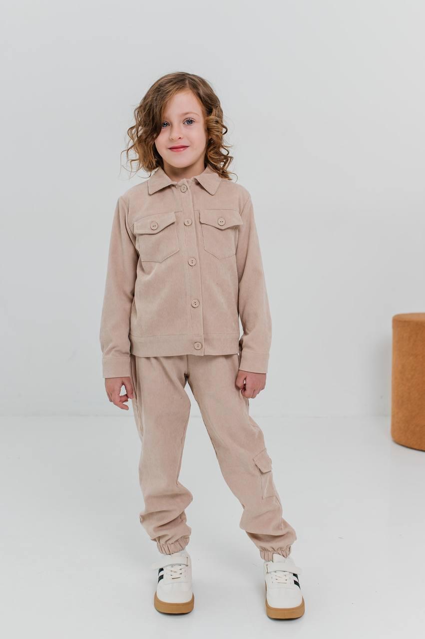 Костюм брючний для дівчинки вельвет Каміла, на зріст 92-116р.