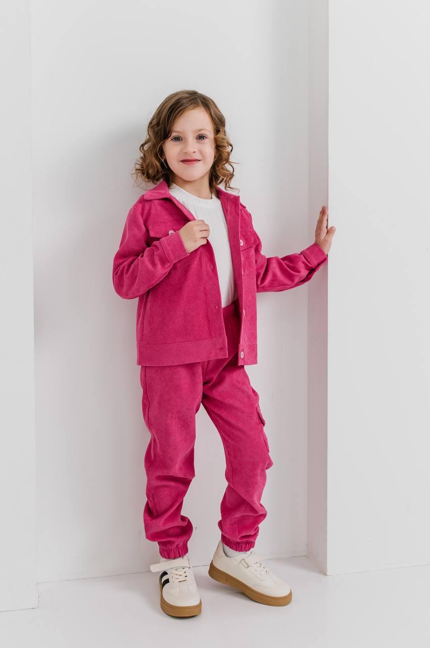 Костюм брючний для дівчинки вельвет Каміла, на зріст 92-116р.