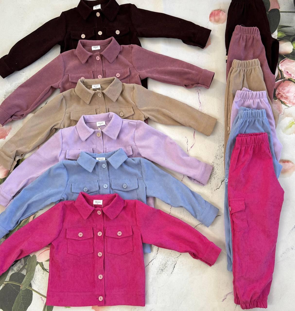 Костюм брючний для дівчинки вельвет Каміла, на зріст 92-116р.