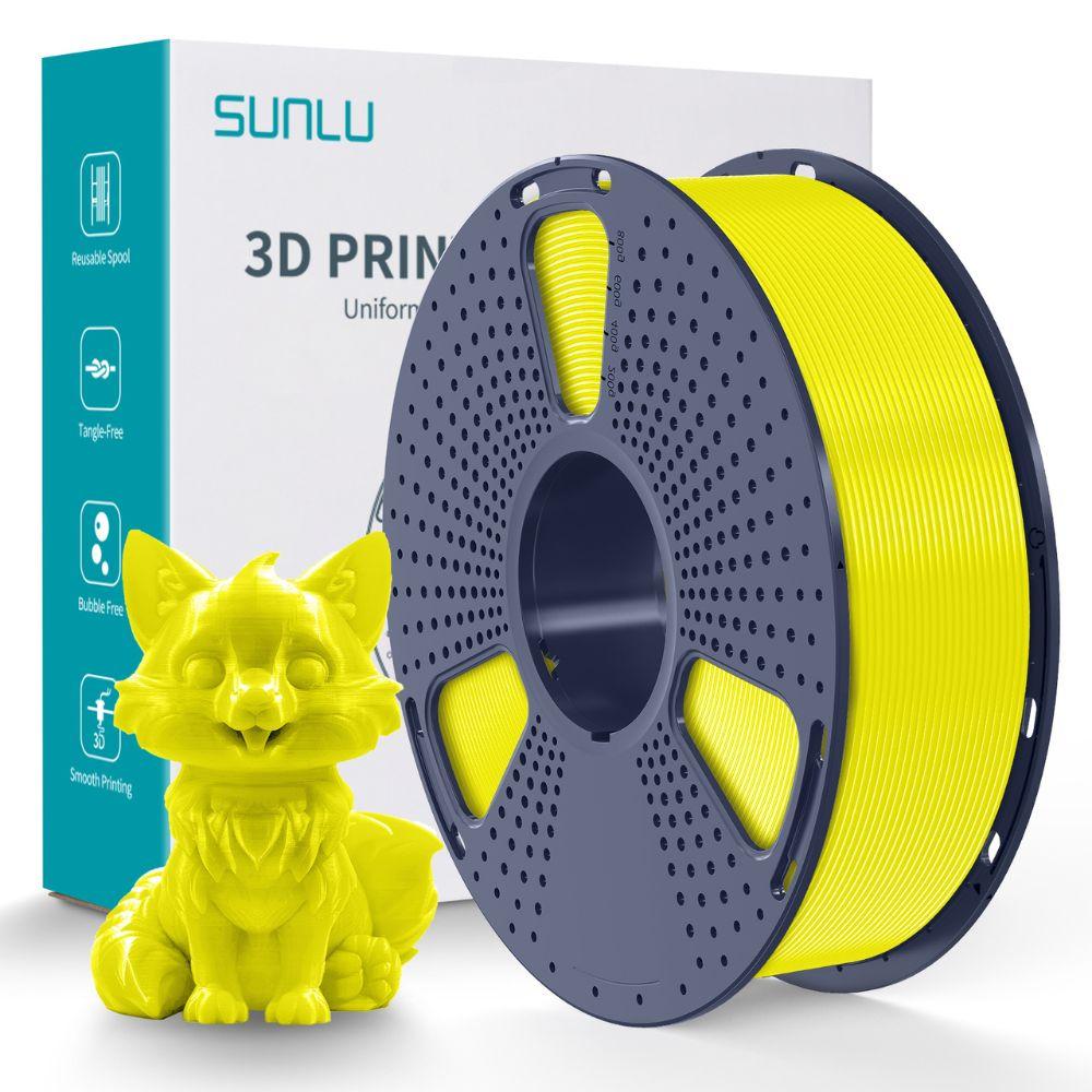 Пластик філамент для 3Д-друку SUNLU Silk PETG Yellow (037408085Z), Reusable Spool, 1.75мм, 1кг, 235-255°C, Жовтий