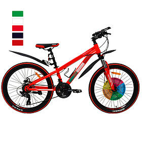 Велосипед SPARK FORESTER (колеса - 24", сталева рама - 11") перемикачі SHIMANO, Червоний