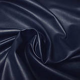 Штучна шкіра стрейч темно-синя на замшевій трикотажній основі, фото 5
