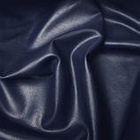 Штучна шкіра стрейч темно-синя на замшевій трикотажній основі, фото 4