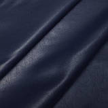 Штучна шкіра стрейч темно-синя на замшевій трикотажній основі, фото 3