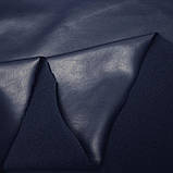 Штучна шкіра стрейч темно-синя на замшевій трикотажній основі, фото 7