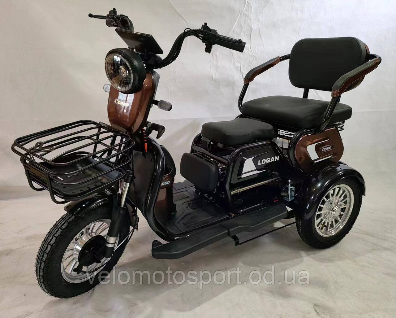 Електричний трицикл Corso «Logan» LG-14681 (1) + 1 ЯЩИК АКУМ двигун 800W, акумулятор 72V/20Ah, колеса 300-10,
