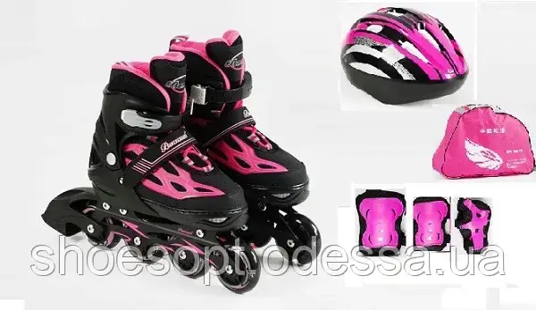 Роликові ковзани ролики Модні в наборі с захистом розмір 35-38, фото 1