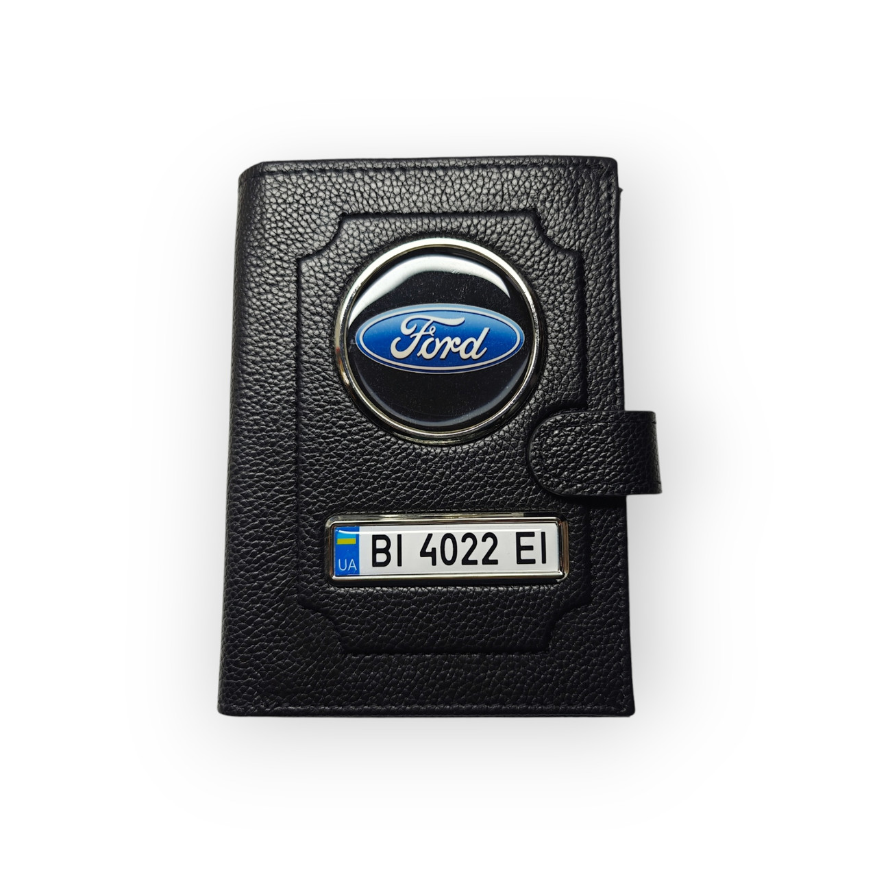 Портмоне для автодокументів Ford, натуральна шкіра чорна