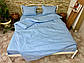 Полуторний комплект (Бязь) Комплект постільної білизни "Блакитний" | Простирадло 150х220 см, фото 3