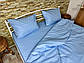 Двоспальний комплект (Бязь) | Комплект постільної білизни "Блакитний" | Простирадло 200х220 см, фото 5