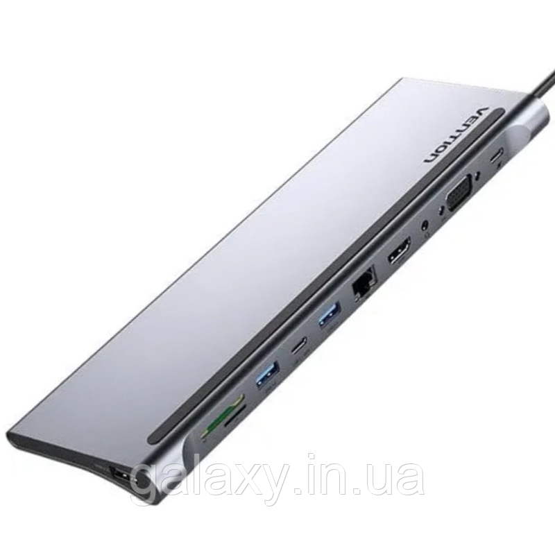 Хаб Vention Type-C to (HDMI/VGA/USB-C/USB/RJ45/SD/TF/3.5MM/PD) 11-in-1 THTHC, фото 1