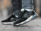 Круті молодіжні кросівки Premiata шкіряні чорні брендові низькі кросівки преміата для спорту та відпочинку, фото 3