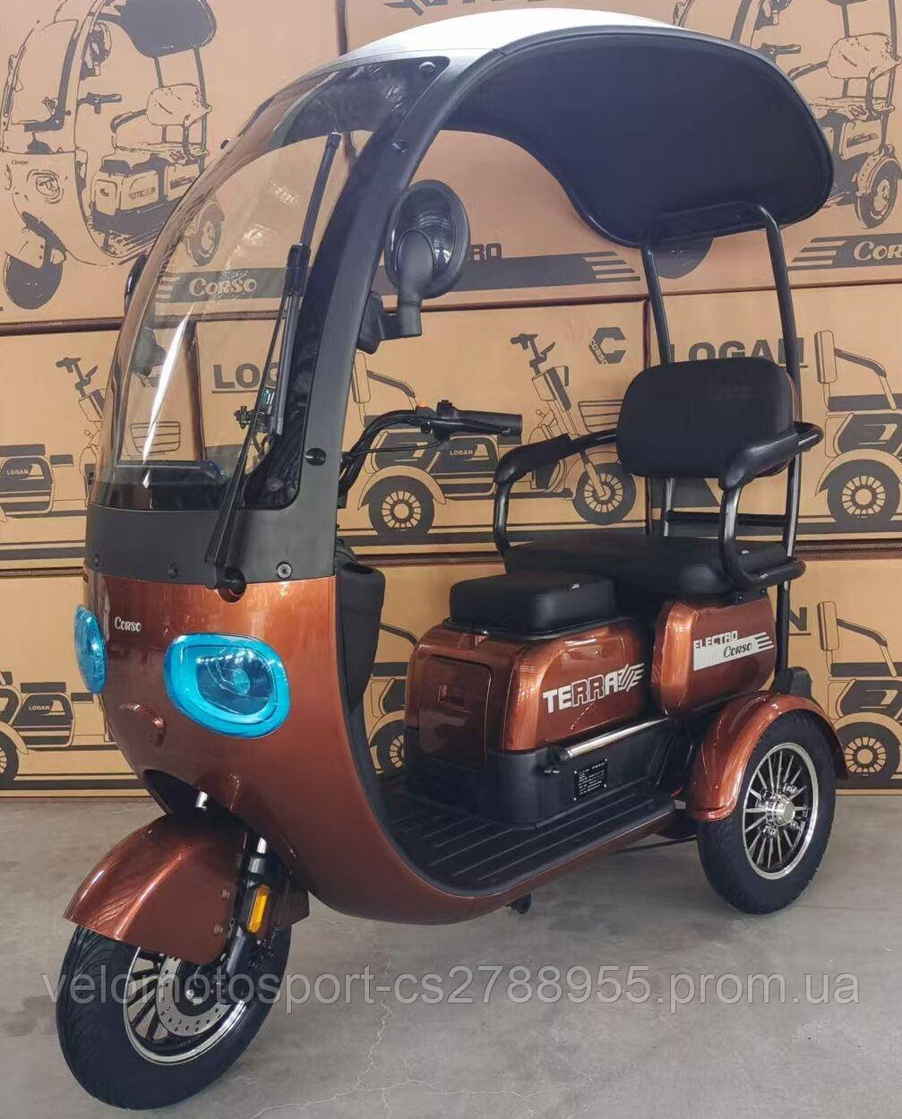 Електричний трицикл Corso «Terra» TR-922701 (1) +1 ЯЩИК АКУМ двигун 800W, акумулятор 72V/20Ah, колеса 300-10,