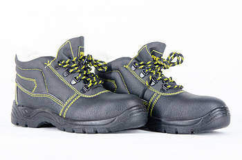 Спецвзуття зимове робоче, черевики шкіряні захисні утеплені, без металевого носка, захисне спец взуття