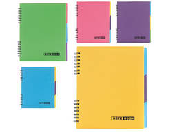 Блокнот В5, пласт.обкл., 3 розд., євроспіраль, 120арк., блок - клітинка, Е20225