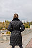 Зимове пальто із стьобаної водовідштовхувальної плащової тканини та еко хутром, фото 2