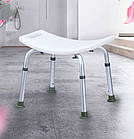 Стілець (табурет)для ванної та душу без спинки з регулюванням висоти, алюмінієві ніжки 49×40×37-52см, (DA 2010A), фото 5