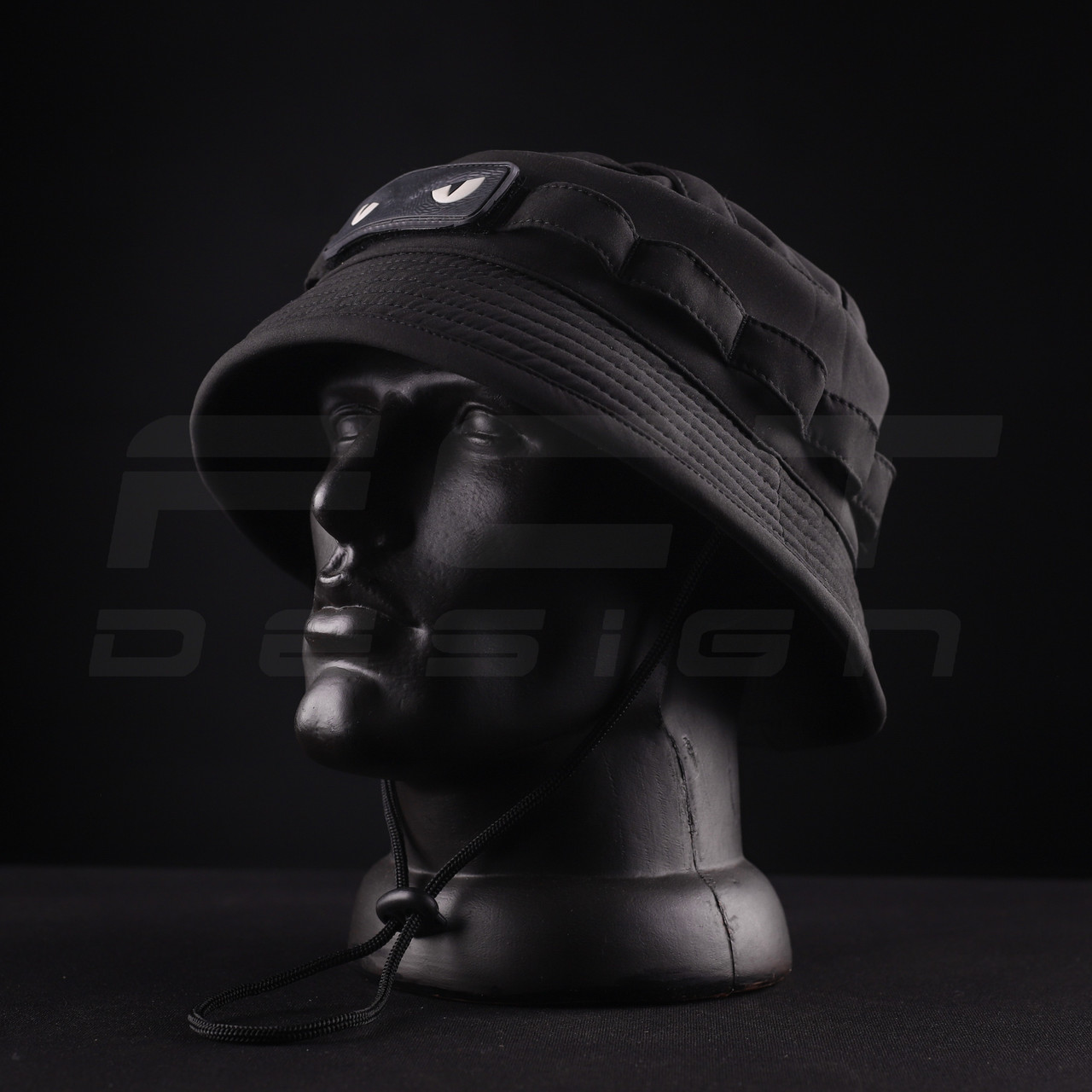 Панама тактична Софтшелл демісезонна з велкро панеллю Чорна, фото 1