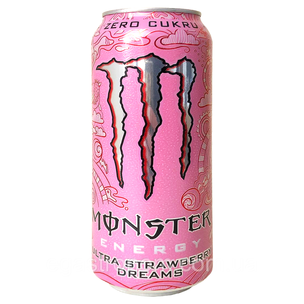 Енергетик полуниця (без цукру) Монстер Monster ultra strawberry 500ml 12шт/ящ (Код: 00-00017259)