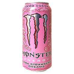 Енергетик полуниця (без цукру) Монстер Monster ultra strawberry 500ml 12шт/ящ (Код: 00-00017259)
