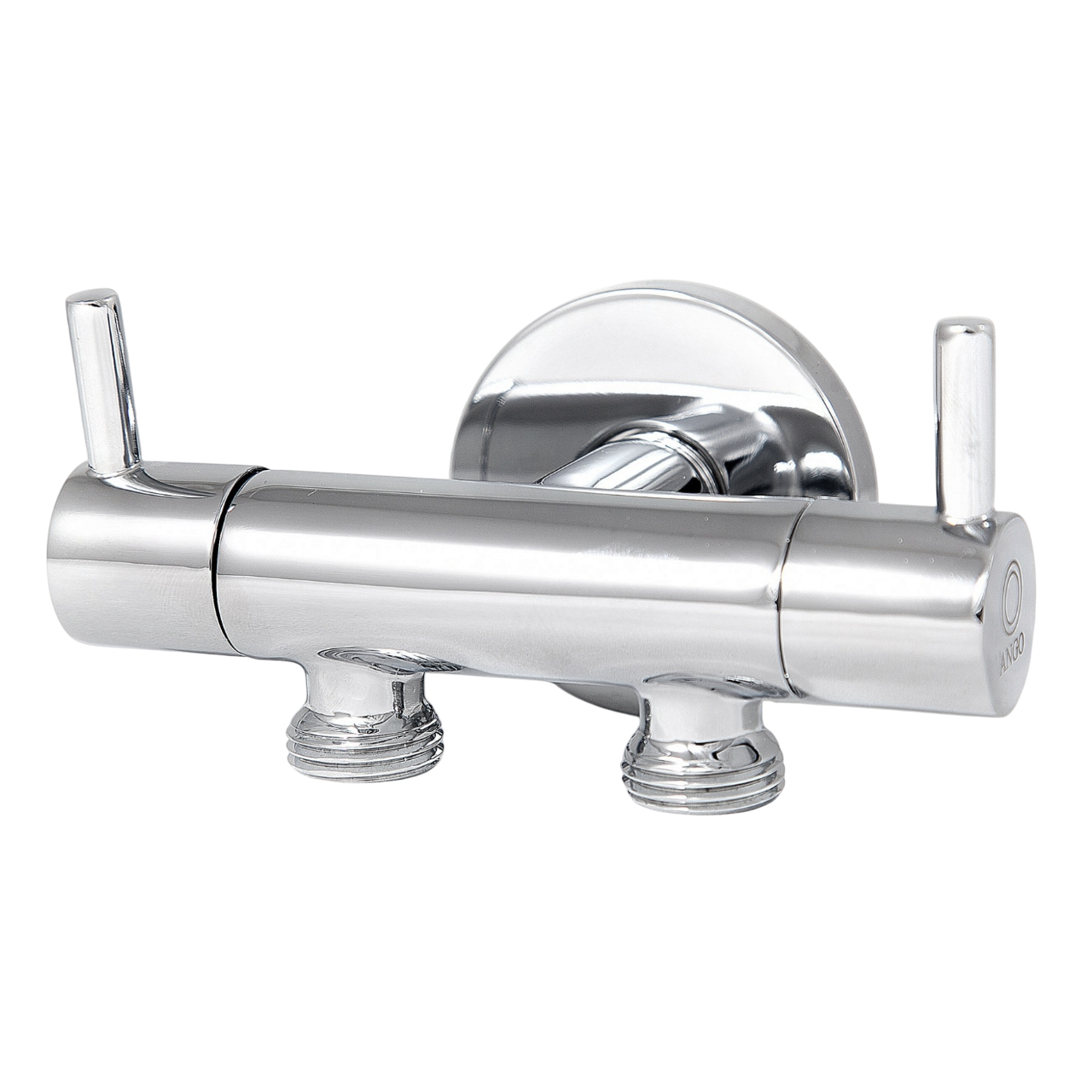 Кран трійник на два виходи Ango JF-162101 1/2 дюйма хром латунь Brass 62, фото 1