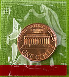Монета США 1 цент 1980 р. UNC (у запайці) Лінкольн, фото 3
