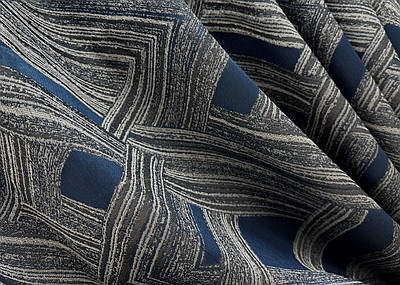 Шторна тканина жакард "Mystery". Колір сірий із синім. Код 1624ш