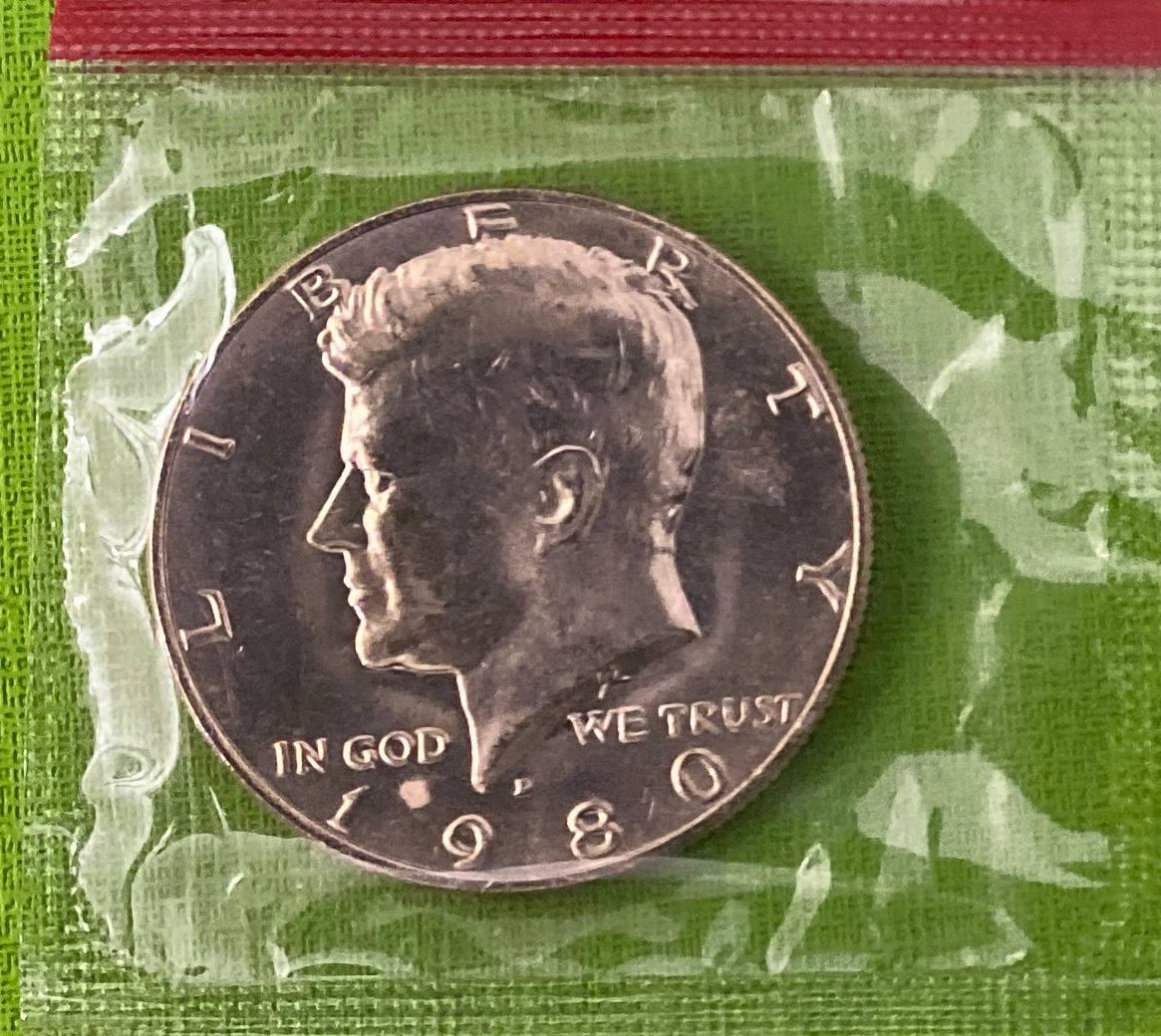 Монета США 50 центів 1980 р. UNC в (запайці)