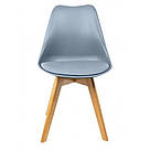 Крісло кухонне B4 8 7 на ніжках дерево бук стілець з м'яким сидінням в офіс і вітальню сірий, фото 2