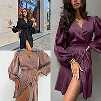 Изящное платье с длинными рукавами Ткань: шелк Армани Размеры: 42-44, 46-48