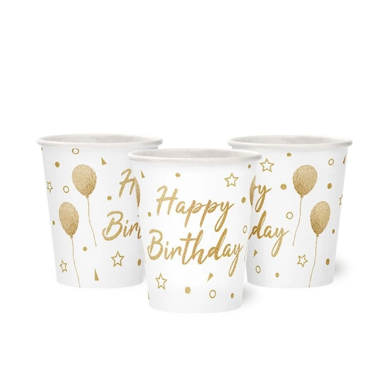 Набір стаканчиків "Зірочки та повітряні кульки на білому" 10 штук