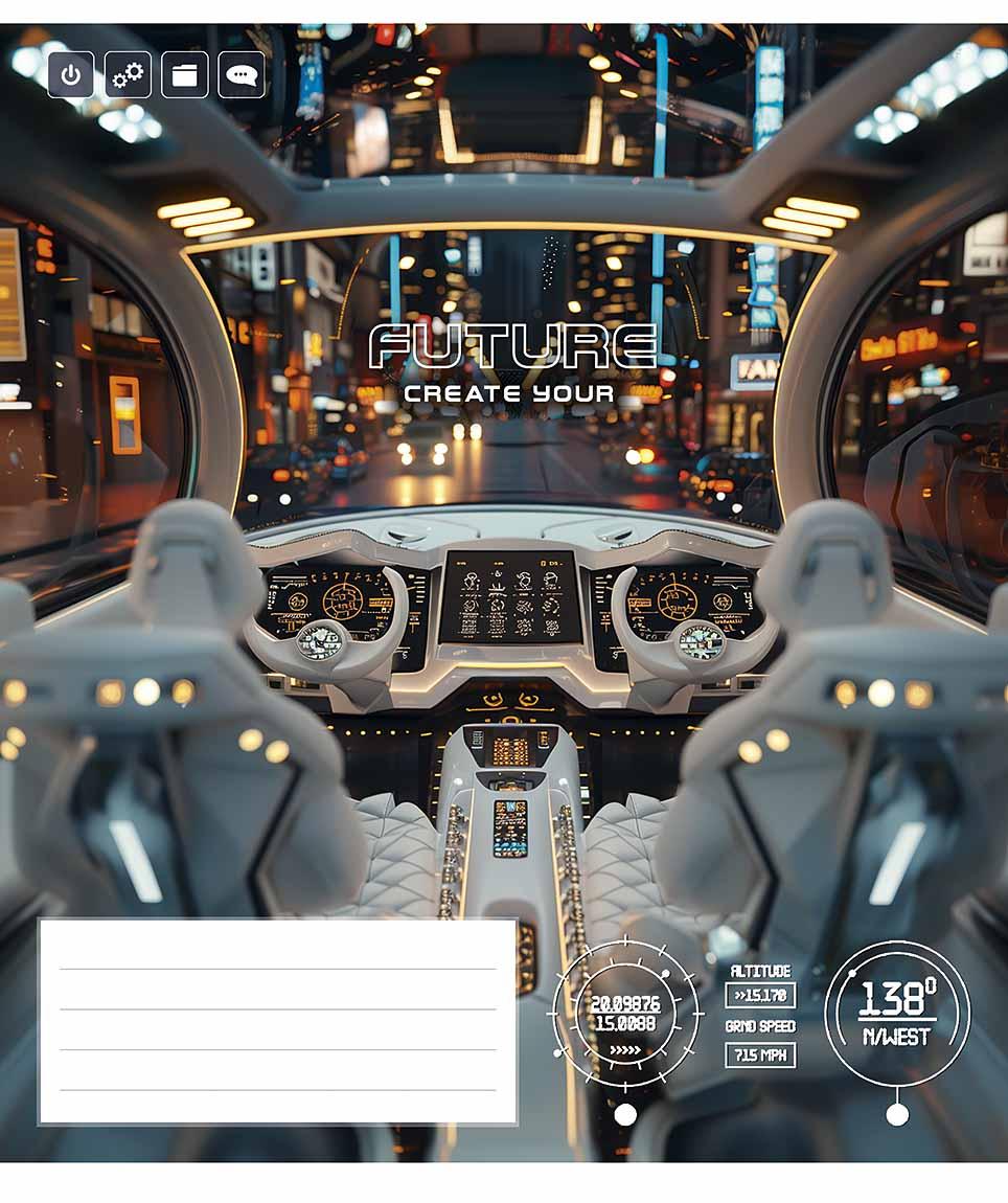 Зошит 36арк. лін. Школярик "Create your future" ВД-лак №036-3474L(20)(120), фото 1