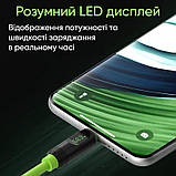 Кабель USB Type-С універсальний HAGiBiS SX02 плетений із вбудованим дисплеєм (100 см), Зелений, фото 3