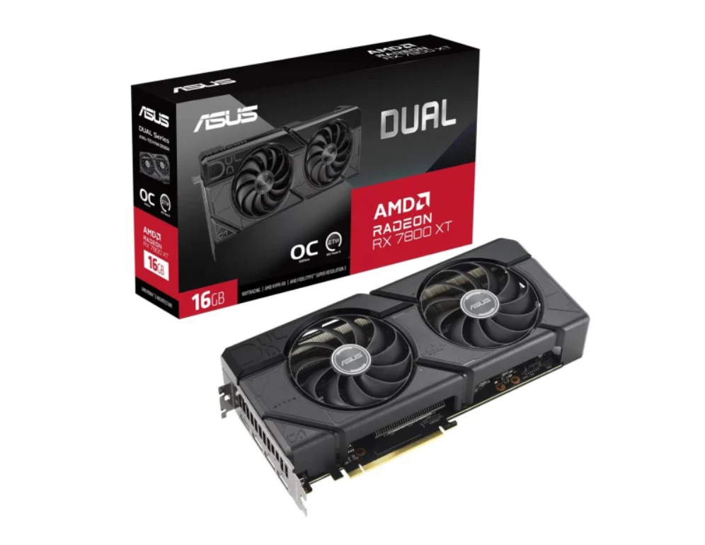Відеокарта ASUS Radeon RX 7800 XT Dual OC 16GB GDDR6 (DUAL-RX7800XT-O16G)