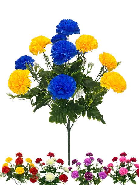 Букет штучних квітів Гвоздики двокольорової, 11 головок, мікс, 525 мм, фото 1