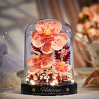 Конструктор нічник блочний дитячий з підсвіткою квітка в колбі Гібіскус