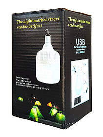 Лампа для кемпінгу акумуляторна, 30Вт з USB зарядкою та гачком