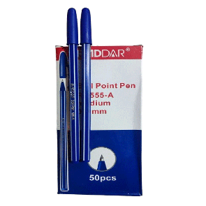 Ручки кулькові 555 синій стержинь  упаковка 50 шт