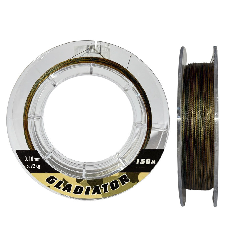 Шнур "Gladiator" Camo 4-х жильний 0.10mm 150m 5.92kg