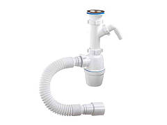 Сифон 1 1/2 40 з одним відв.,з гнучкою трубою А - 40059 ТМ Waterstal