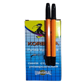 Ручки кулькові  "Корвина" чорний стержень упаковка 50 шт