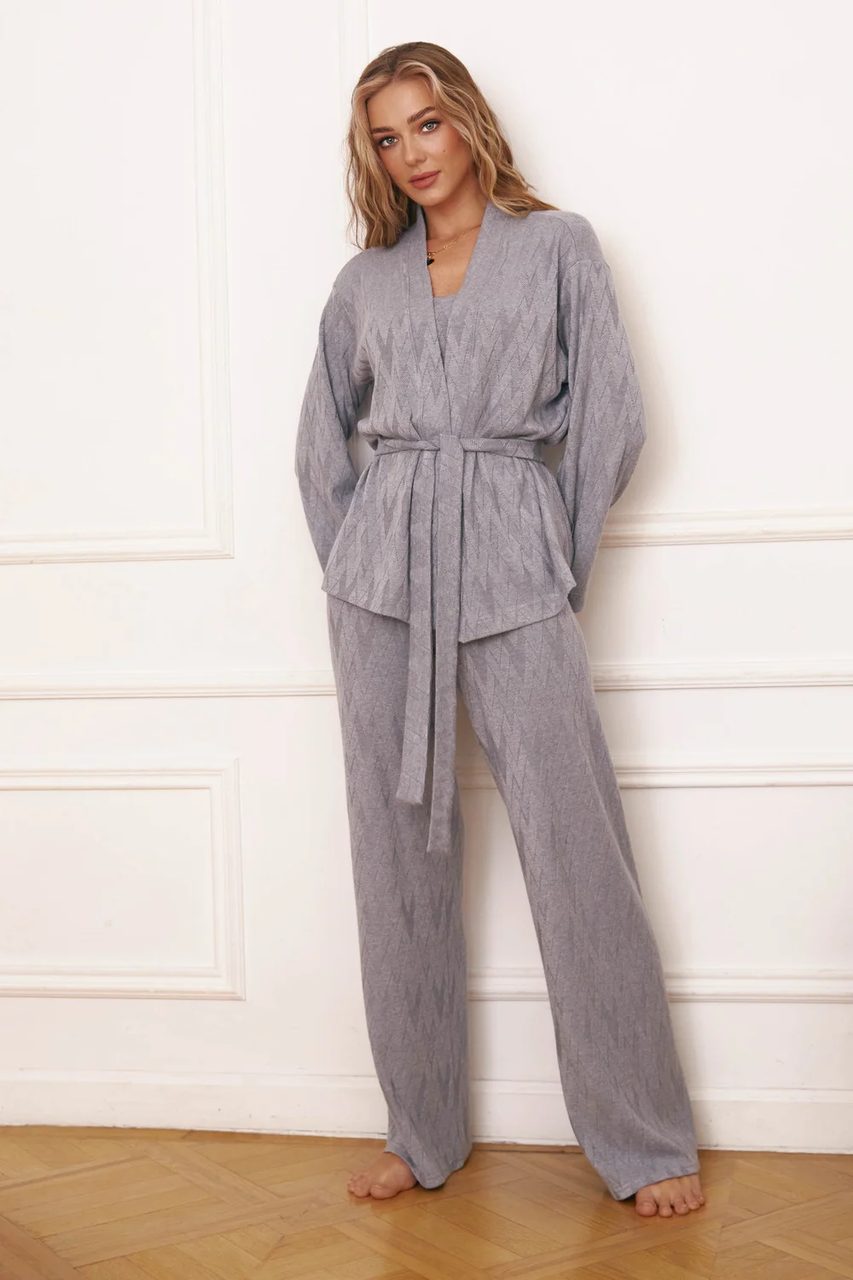 Якісна піжама трійка приємна на дотик ангора 42-52 розміри сіра, фото 1