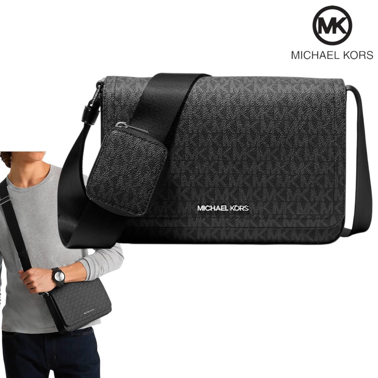 Чоловіча сумка Michael Kors Cooper Mini Signature Logo Crossbody Bag With Pouch (чорна) ОРИГІНАЛ