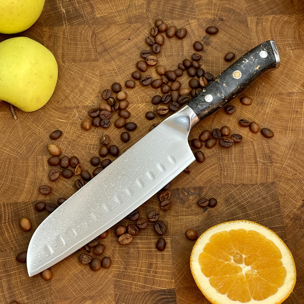 Ніж Кухонний Carbon Ember Santoku (VG-10, Carbon), фото 1