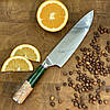 Ніж кухонний Шеф (VG-10, Green Brown), фото 2