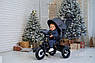 Дитячий триколісний велосипед — коляска Turbo Trike MT 1006-2 з батьківською ручкою Графіт, фото 2